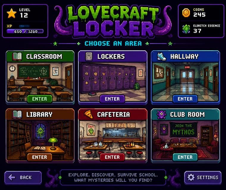 Lovecraft Locker 像素校园 实机截图 6